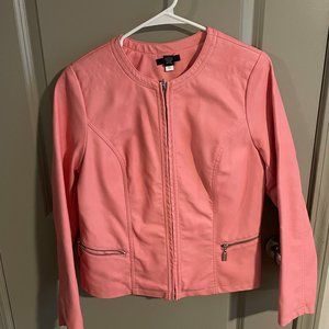Alfani Pink Faux Leather Jacket
